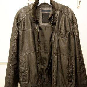 Berksha Black Faux Leather Jacket